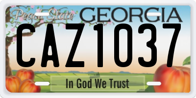GA license plate CAZ1037