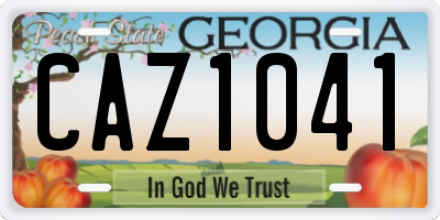 GA license plate CAZ1041