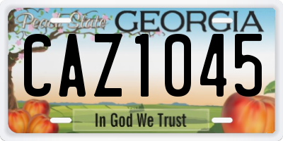 GA license plate CAZ1045