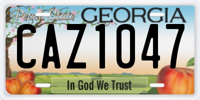 GA license plate CAZ1047