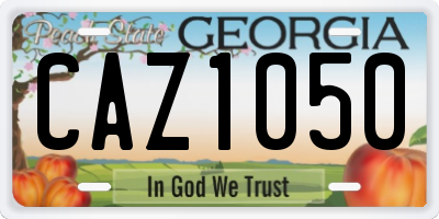 GA license plate CAZ1050