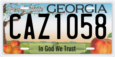 GA license plate CAZ1058