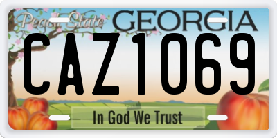 GA license plate CAZ1069