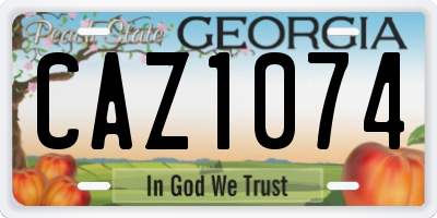 GA license plate CAZ1074