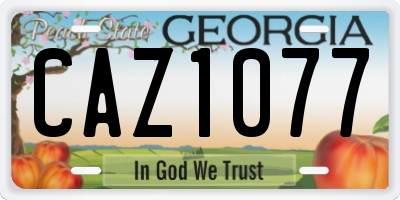 GA license plate CAZ1077