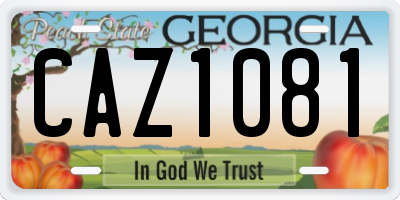 GA license plate CAZ1081