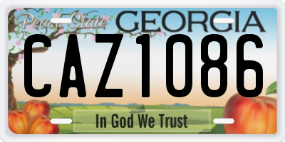 GA license plate CAZ1086