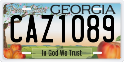 GA license plate CAZ1089