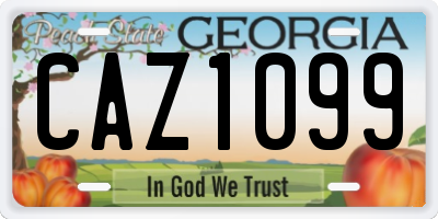 GA license plate CAZ1099
