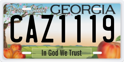 GA license plate CAZ1119