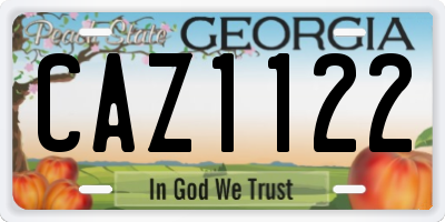 GA license plate CAZ1122
