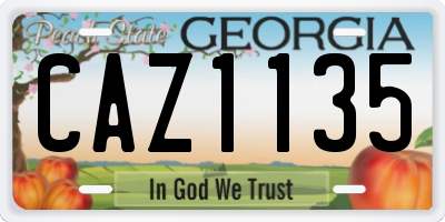 GA license plate CAZ1135