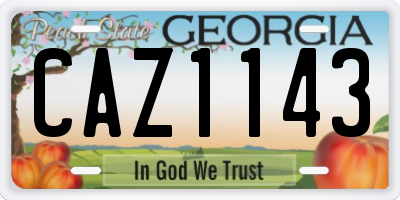 GA license plate CAZ1143