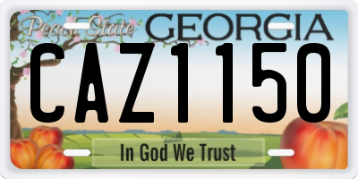 GA license plate CAZ1150