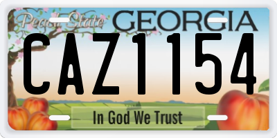 GA license plate CAZ1154