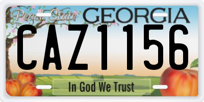 GA license plate CAZ1156