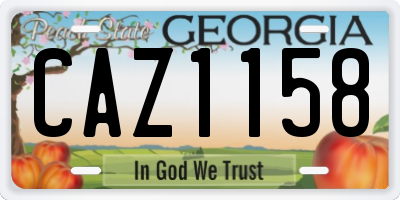 GA license plate CAZ1158