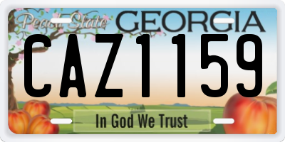 GA license plate CAZ1159