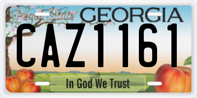 GA license plate CAZ1161