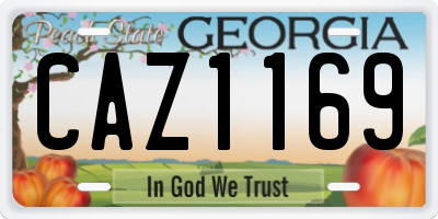 GA license plate CAZ1169