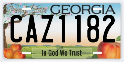 GA license plate CAZ1182