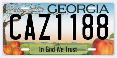 GA license plate CAZ1188