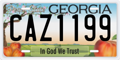 GA license plate CAZ1199