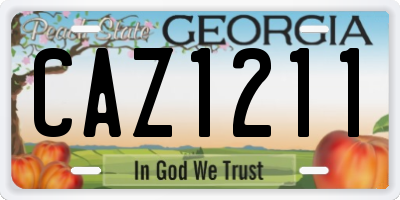 GA license plate CAZ1211