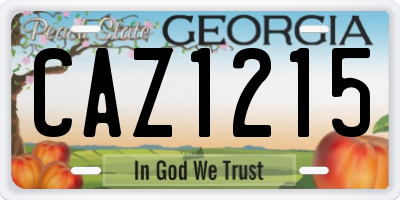 GA license plate CAZ1215