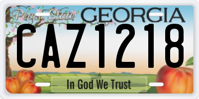 GA license plate CAZ1218