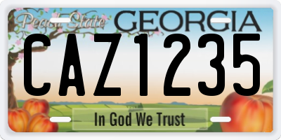 GA license plate CAZ1235