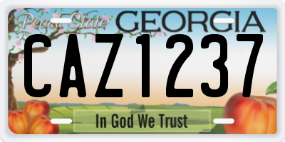 GA license plate CAZ1237