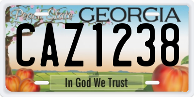 GA license plate CAZ1238
