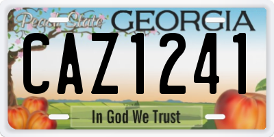 GA license plate CAZ1241