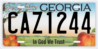 GA license plate CAZ1244