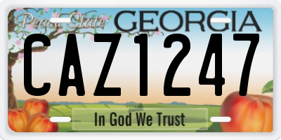 GA license plate CAZ1247