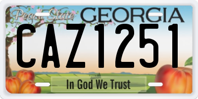 GA license plate CAZ1251