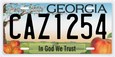 GA license plate CAZ1254