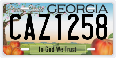 GA license plate CAZ1258