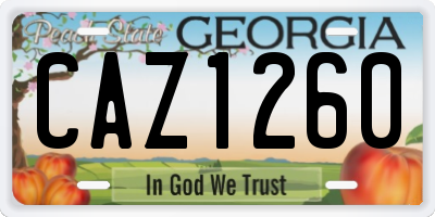 GA license plate CAZ1260