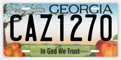 GA license plate CAZ1270