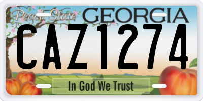 GA license plate CAZ1274