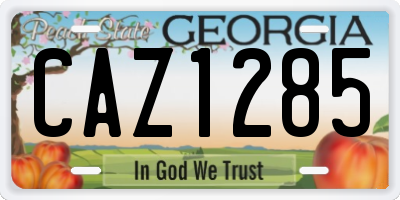 GA license plate CAZ1285