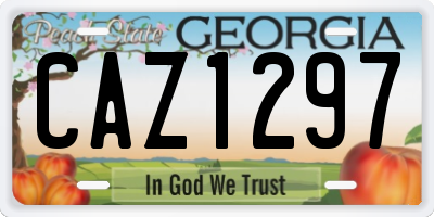 GA license plate CAZ1297