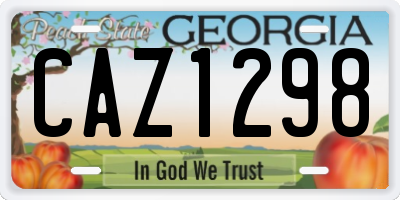 GA license plate CAZ1298