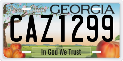 GA license plate CAZ1299