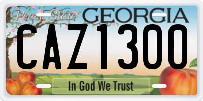 GA license plate CAZ1300