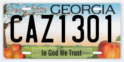 GA license plate CAZ1301