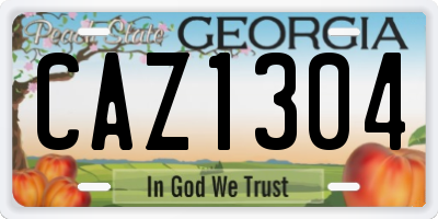 GA license plate CAZ1304