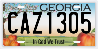 GA license plate CAZ1305